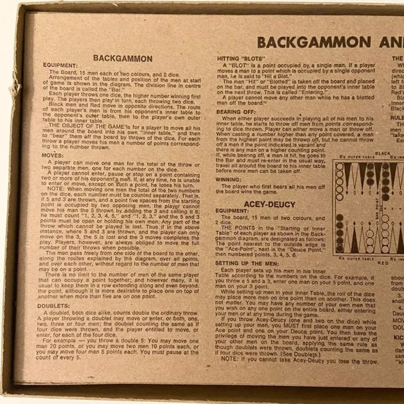 Vintage 1973 Backgammon and Acey Deucey  Milton Bradley Game - Picture 6 of 10